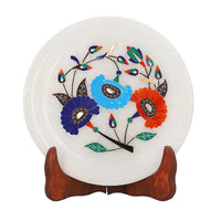 NAKKASHI Marble inlaid Table Décor with Wooden Stand