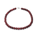 Red Jasper Beaded Necklace 18 Inches in Sterling Silver 250.00 ctw - Sticky add to cart bar