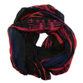 Black Southwestern Print Lightweight Oblong Scarf with Raw Fringe - Sticky add to cart bar