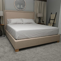 100% Organic Cotton Percale HOMESTEAD Gray 300 TC Sheet Set - California King