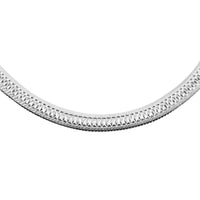 Italian Sterling Silver Diamond Cut Greek Key Herringbone Necklace 20 Inches 10.4 Grams