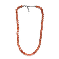 206.00 ctw Sunstone Necklace 18 Inches in Platinum Over Sterling Silver
