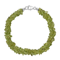 76.50 ctw Peridot Chips Bracelet in Platinum Over Sterling Silver (7.25 In)