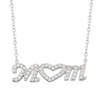 Simulated Multi Color Diamond Infinity Mom Necklace 16-18 Inches in Sterling Silver