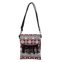 Beige and Santa Fe Pattern Crossbody Bag (8.5"x10.25") with Shoulder Strap