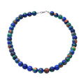 Blue Multi Jasper (D) Beaded Necklace 18 Inches in Sterling Silver 250.00 ctw - Sticky add to cart bar