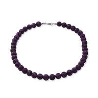250.00 ctw Sugilite Beads Necklace 18 Inches in Sterling Silver