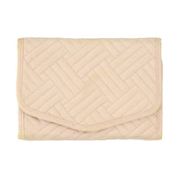 Beige Three Fold Jewelry Roll Organizer