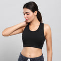 90% Polyester & 10% Lycra Knitted Sports Bra - Black | L - Sticky add to cart bar