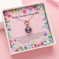 To My Beautiful Bonus Mom Gift Box with Peacock Color Shell Pearl, Simulated Diamond Drop Necklace (17.50 Inches) in 14K RG Over Copper