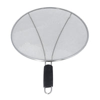 Black & Silver Grease Splatter Screen for Frying Pan in Stainless Steel (18.9x13x0.7)