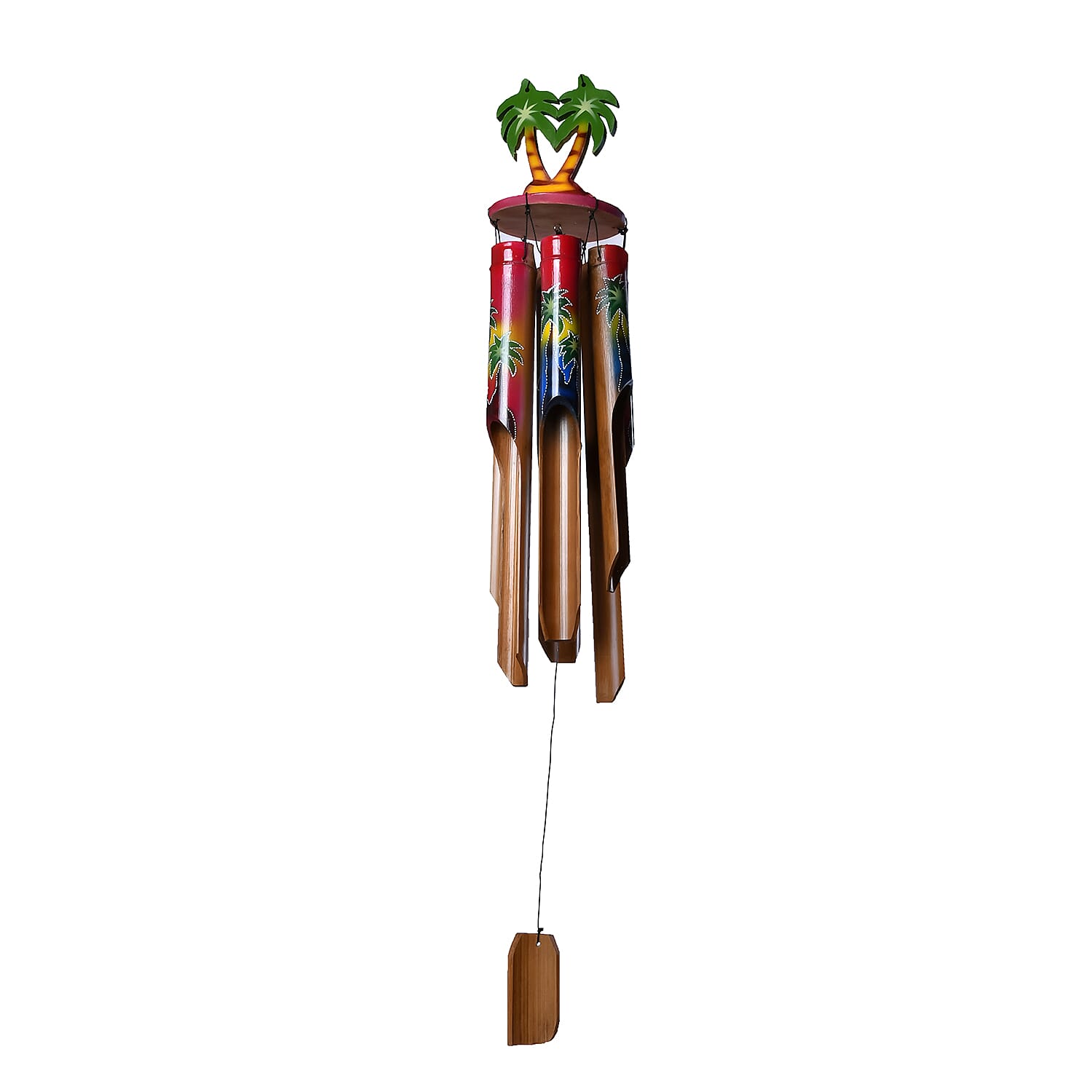 Handpainted Bamboo Chime With 2 Hole Grass Birdhouse