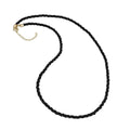 Black Glass Seed Beaded Necklace (36 Inches) in Goldtone - Sticky add to cart bar