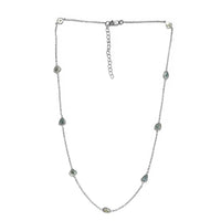 Artisan Crafted 2.00 ctw Blue Polki Diamond Station Necklace 18 Inches in Platinum Over Sterling Silver