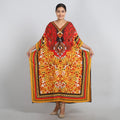 JOVIE Gray and Red Leopard Long Kaftan with Drawstring - One Size Fits Most - Sticky add to cart bar