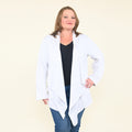 PASSAGE Light Grey French Terry Waterfall Front Cardigan- L (L 31"xW 39") - Sticky add to cart bar