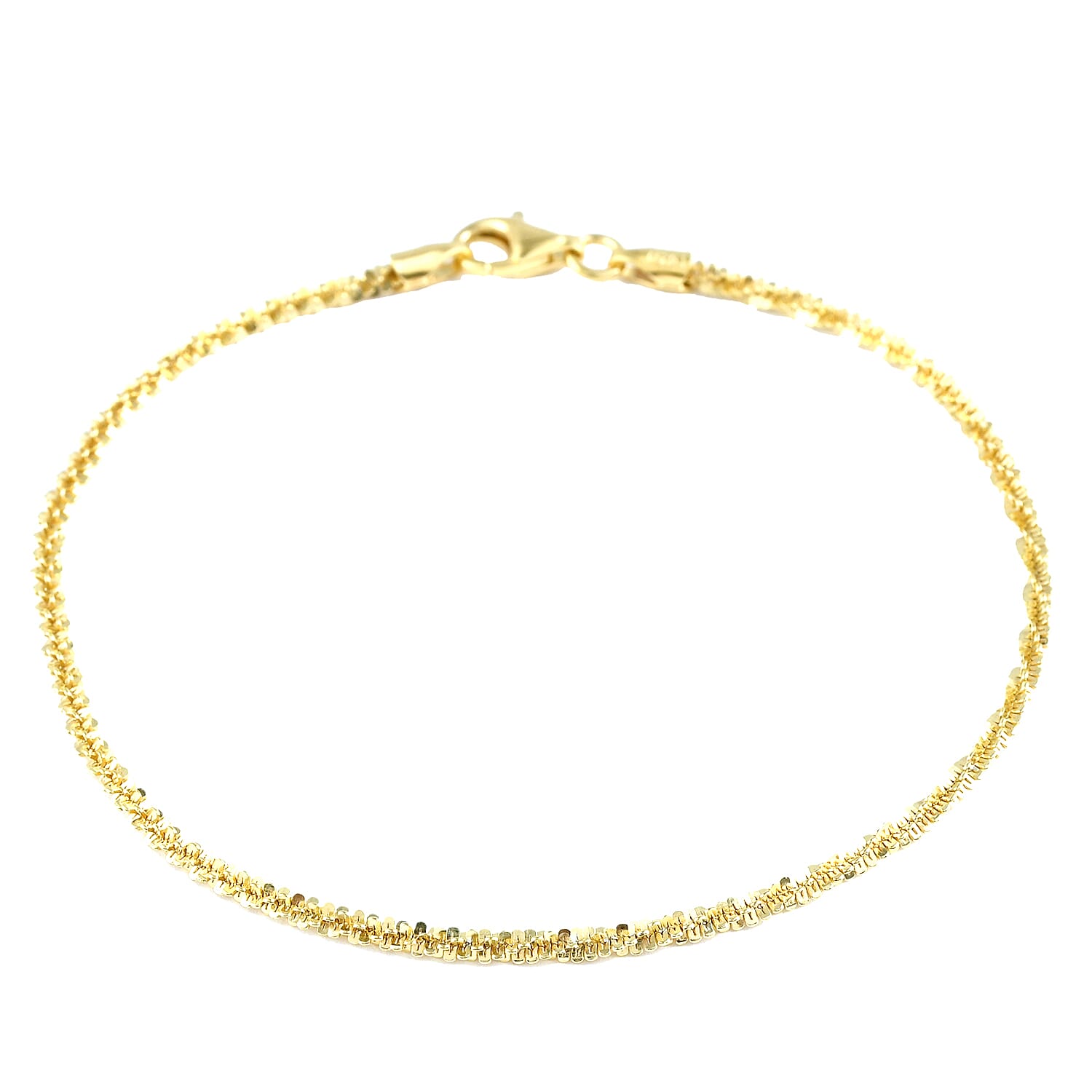 Italian Diamond Cut Sparkle Bracelet in 14K Rose Gold Over Sterling Silver (7.00 In) 2.30 Grams