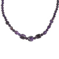 Amethyst Beaded Necklace 18-20 Inches in Rhodium Over Sterling Silver 161.00 ctw - Sticky add to cart bar