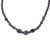 Amethyst Beaded Necklace 18-20 Inches in Rhodium Over Sterling Silver 161.00 ctw