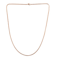 Italian 130 Gauge Franco Necklace 20 Inches in 14K Rose Gold Over Sterling Silver 6.10 Grams