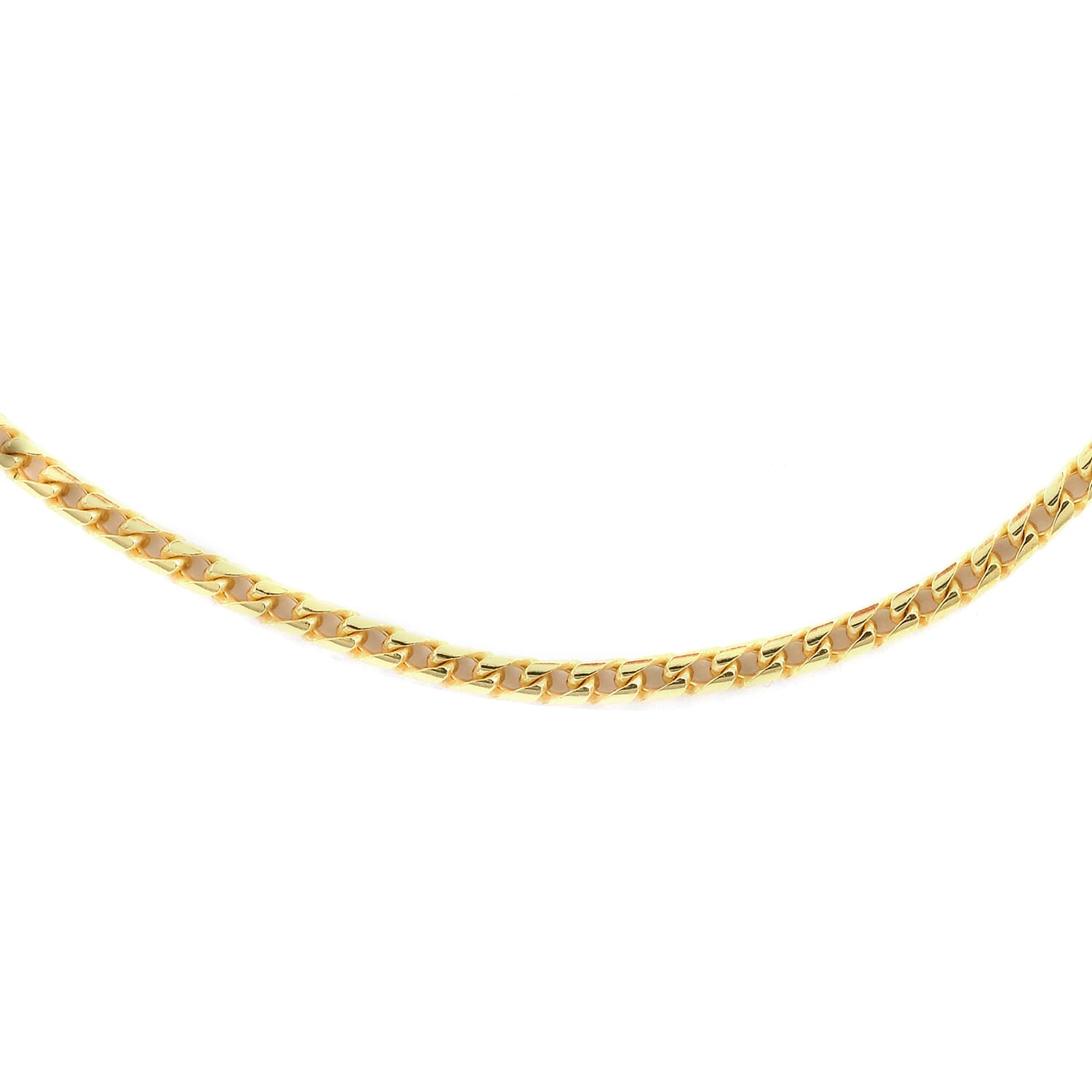 Italian 180 Gauge Franco Chain in 14K Yellow Gold Over Sterling Silver 10.10 Grams 20 Inches