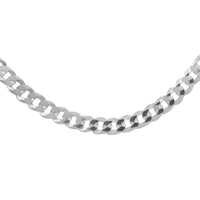 Italian Straight Flat Curb Necklace 20 Inches in Sterling Silver 9.20 Grams