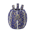 Set of 3 Blue Beaded Pen (4.5 in) with Matching Beaded Pen Pot (3.9"x3.9"x4.08") - Sticky add to cart bar