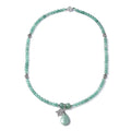 Green Aventurine Beaded Multi Wear Necklace 24 Inches with Butterfly Charm in Silvertone 180.50 ctw - Sticky add to cart bar