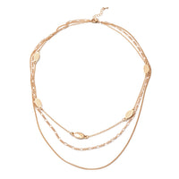 Multi Layered Necklace 20 Inches with Charms in Goldtone