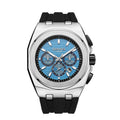 GAMAGES OF LONDON Limited Edition Hand Assembled Commander Automatic Movement Silicone Strap Watch in Steel (48mm) - Sticky add to cart bar