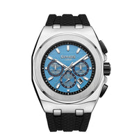 GAMAGES OF LONDON Limited Edition Hand Assembled Commander Automatic Movement Silicone Strap Watch in Steel (48mm)