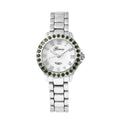 GENOA 10th ANNIVERSARY SPECIAL Natural Russian Diopside Miyota Japanese Movement Watch in Silvertone 1.50 ctw - Sticky add to cart bar