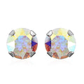 Aquamarine Crystal Solitaire Stud Earrings in 10K White Gold - Sticky add to cart bar