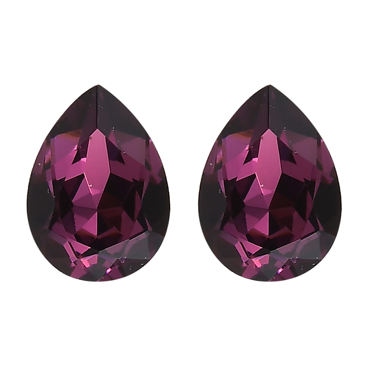 Foilback Amethyst Crystal Set of 2 (Pear 6x4 mm) 0.67 ctw | Loose Gem | Loose Gemstones | Loose Stones | Jewelry Stones