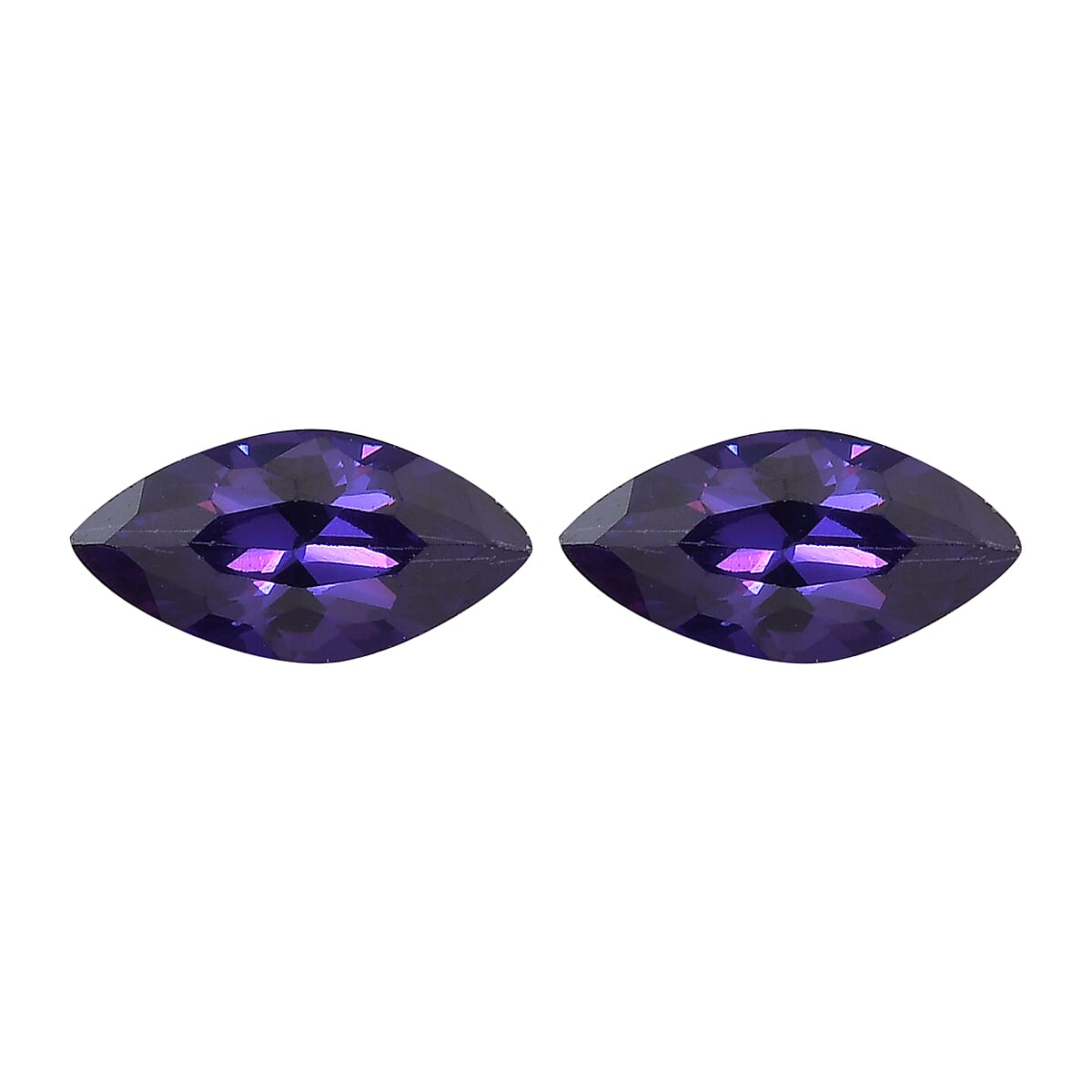 Simulated Blue Diamond Set of 2 (Mrq 8x4 mm) 1.57 ctw