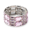 Simulated Pink Diamond Bracelet in Silvertone (6.50 In) - Sticky add to cart bar