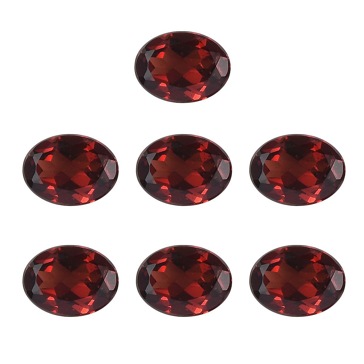 AAA Imperial Fire Garnet Set of 7 (Ovl 8x6 mm) (Del. in 7-10 Days) 8.50 ctw