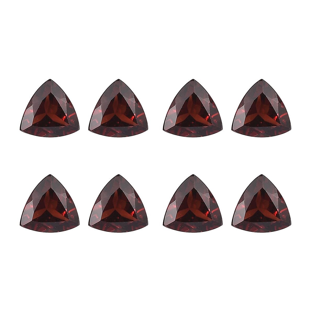 AAA Imperial Fire Garnet Set of 8 (Trl 7 mm) 8.50 ctw