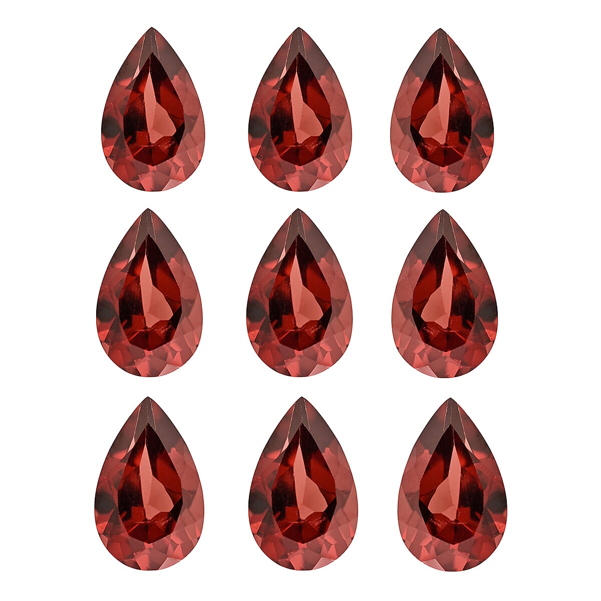 AAA Imperial Fire Garnet Set of 9 (Pear 8x5 mm) 8.50 ctw