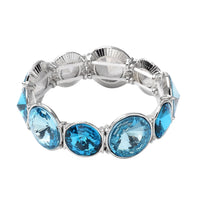 Purple Glass Bracelet in Silvertone (7.00 In)