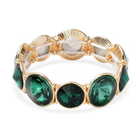 Purple Glass Bracelet in Silvertone (7.00 In)