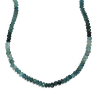116.60 ctw Grandidierite Beads Necklace 20 Inches in Sterling Silver