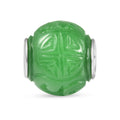 Charmes D'Joy Green Jade Carved 13-15mm Beaded Charm in Rhodium Over Sterling Silver 18.00 ctw - Sticky add to cart bar