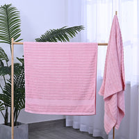HOMESMART Set of 2 Blue Solid Color Bamboo Bath Towel (27"x55")