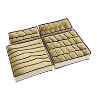 Set of 4 Beige Non-Woven Storage Organizers (11.02x5.51 - 12.6x12.4)