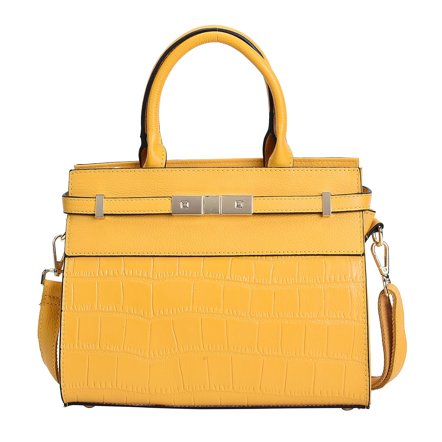 Black Texture Inspired Pattern Genuine Leather Convertible Satchel Bag