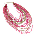 Pink Seed Bead Multi Layer Necklace - Sticky add to cart bar