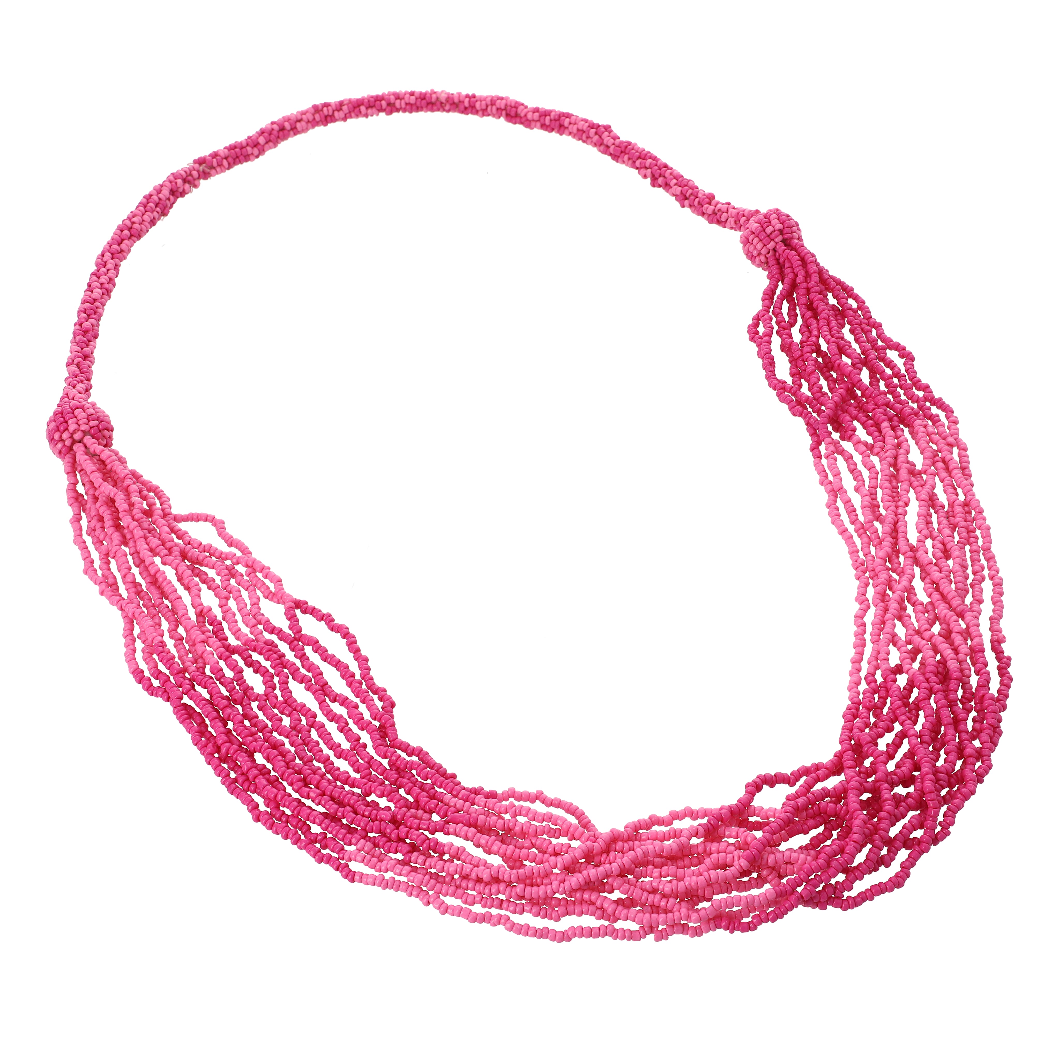 Blue Seed Bead Multi Strand Necklace