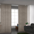 Gray Cotton Textured Slub Curtain Pair with Eyelets (48x96) - Sticky add to cart bar