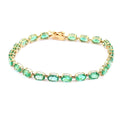 Luxoro 10K Yellow Gold AAA Kagem Zambian Emerald Tennis Bracelet (6.50 In) 8.75 ctw - Sticky add to cart bar